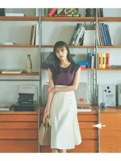 【PROPORTION BODY DRESSING】フロントボタンフレアスカート