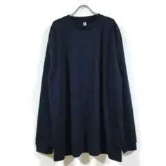 新品 スーパー ビッグ ドライ 長袖 Tシャツ 無地 メンズ 4L ネイビー