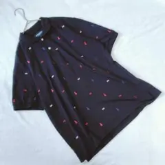 KN0391【マックレガー】ポロシャツ【L】ブラック 総柄 メンズ 定番 春夏
