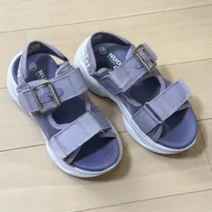 【19cm 】キッズサンダル パープル