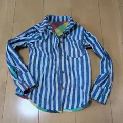 ストライプ・チェック柄長袖シャツ 120