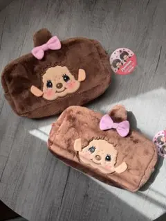 【新品】モンチッチ ふわもこポーチ 2個セット ミニポーチ 小物入れ