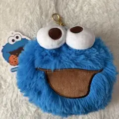 クッキーモンスター ぬいぐるみパスケース　リール付　セサミストリート　定期入れ
