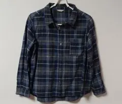 サマンサモスモス ネイビー系チェック 長袖シャツ フリーサイズ