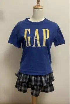GAP KIDS 半袖Tシャツ ブルー GAPロゴ Y2K グランジ 平成ギャルのサムネイル