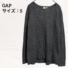 GAP ギャップ Vネックニット プルオーバー ウール混（S）チャコールグレー