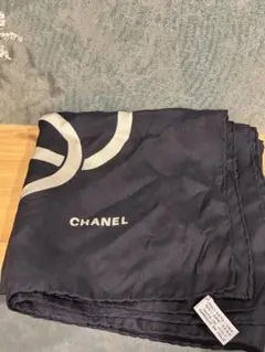 CHANEL 黒 スカーフ CCロゴ