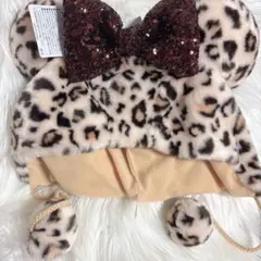 タグ付き ファンキャップ ヒョウ柄 レオパード柄 ベージュ