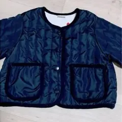 プティマイン petit main ネイビー ハート柄ジャケット 可愛い