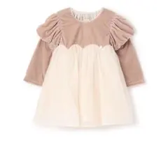 【新品未開封】petit main パフ袖シフォンワンピース　120cm