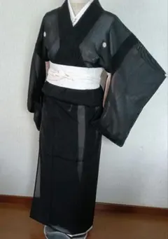 未使用躾付き 高級品 正絹 黒紋付 袷 着物 五つ紋 喪服 - メルカリ