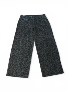 BADWAY Leopard straight denim pants - メルカリ