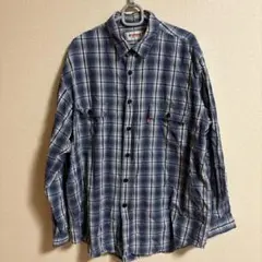 used M'GREGOR ネイビー系チェック 長袖シャツ