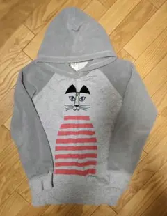 ユニクロ リサラーソンコラボ パーカー　プルオーバー　猫プリント　グレー　M