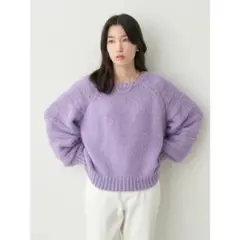 【新品】earth music&ecology 袖ガーター編みニットプルオーバー