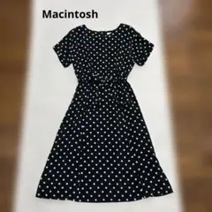 マッキントッシュ　ワンピース　ドット　ウエストリボン　Aライン　36美品お値下げ