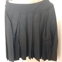黒 ひざ丈 プリーツスカート スクール