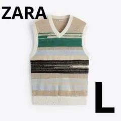 マ*ド様 未使用 ZARA テクスチャーニットベスト US L オーバーサイズ