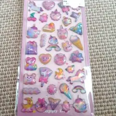 ユニコーン　ぷっくり　きらきら　ドロップシール