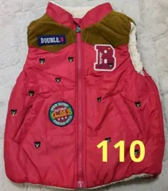 DOUBLE.B ピンク 中綿ベスト 110 ミキハウス