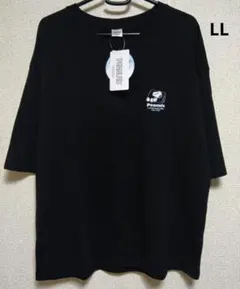 スヌーピー レディースLL Tシャツ 刺繍 ワンポイント ブラック 黒のサムネイル