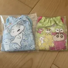クレヨンしんちゃん　巾着付きタオル　2個セット
