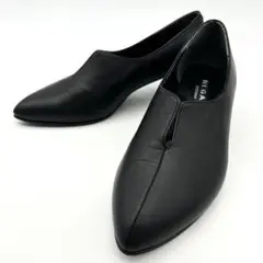 【美品】リーガル パンプス 23cm 黒 レザー Vカットカバード