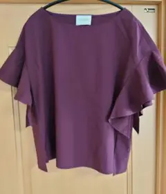 UNITED ARROWS ワインレッド フリル袖 トップスMサイズ