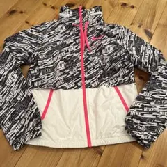 新品タグ付きNIKE 総柄 ナイロン パーカー ジャケット ピンク ホワイト