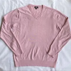 ユニクロ Vネック セーター ピンク M