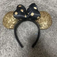 ミッキー耳カチューシャ ゴールドスパンコール
