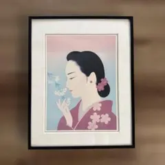 本日限定値下げ‼️希少☆鶴田一郎 美人画2点 絵画 日本女性 複製画