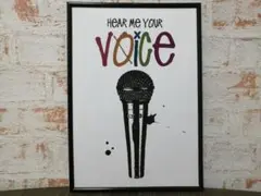 ビンテージ風　アートポスター　voice　ホワイト