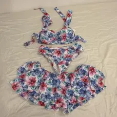 OIOI 水彩花スカート風キュロットパンツセット