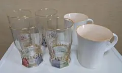 グラス4客　マグカップ2客　セット　まとめ売り