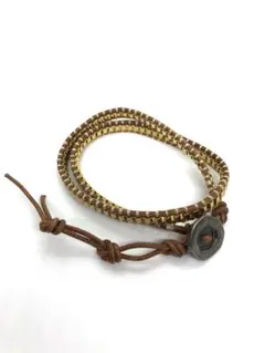 ブラウンとゴールドの編み込みブレスレット