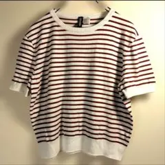 H&M DIVIDED ボーダー 半袖 ニット Mサイズ
