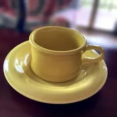 たち吉 Adam&Eve イエロー カップ＆プレート 陶器製 昭和レトロ食器