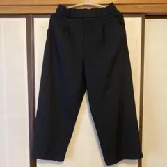 ユニクロ タックワイドパンツ 黒 M 股下60cm(短め)