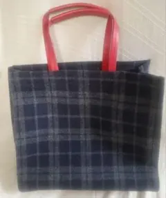 agnes b.アニエスb【極美品】革&ウールトートバッグ　ショップカード付