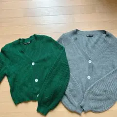 SHIEN リブ編みクロップドカーディガン 2色セット