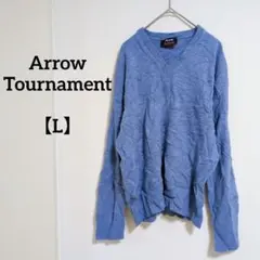 ❤SALE❤️Arrow アロー【L】Vネック ニットセーター ブルー