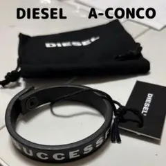 DIESEL ディーゼル ブレスレット 男女兼用 牛革 ロゴ レザー