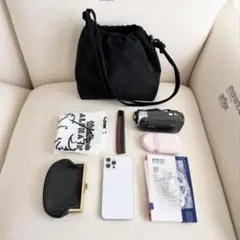 POIK スエード巾着バッグ