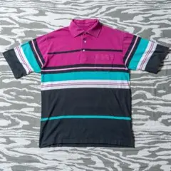 90s アメリカ古着 ボーダー ストライプ ヴィンテージ ポロシャツ