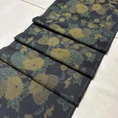 着物　ハギレ　正絹　大島紬　菊華　巾37.5×162cm ④【2731】