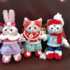 上海ディズニー 2023年 旧正月 ぬいぐるみキーチェーン 3個セット