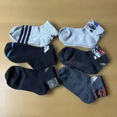 キッズ古靴下 6足まとめ売りused品　19〜21cm adidas
