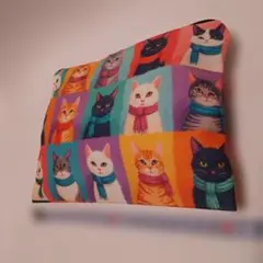 可愛い❤大きめ♥猫イラスト ポーチ