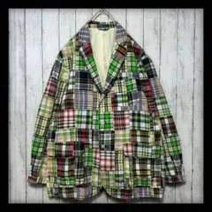【ポロバイラルフローレン☆パッチワークジャケット】マドラスチェック☆2XL相当
